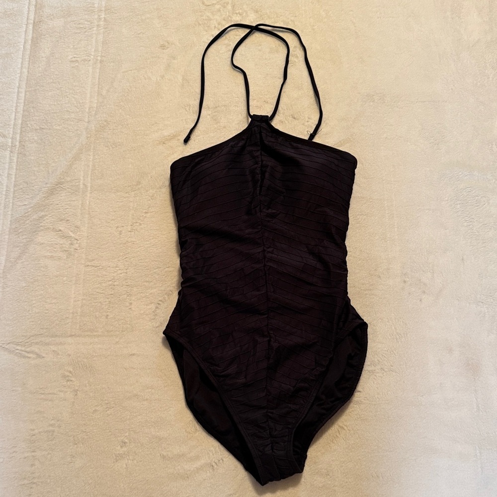 Black Halter One-Piece Swimsuit